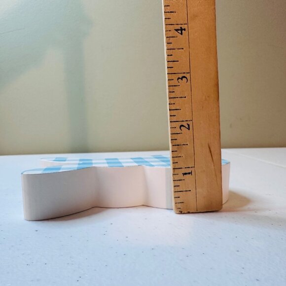 Small HELLO SPRING wood sign AND Easter Bunny Buffalo plaid spring tiered tray - Picture 9 of 16